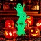 Halloween Yard Stake, 38.6" Glow in The Dark Metal Stacked Ghost with Green